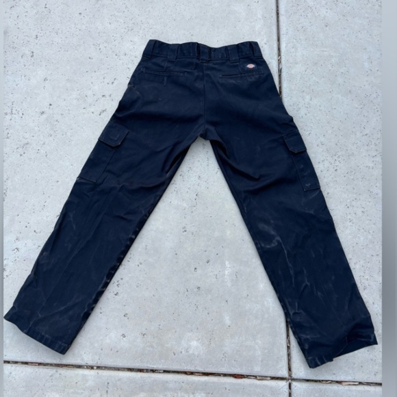 Dickies Pants - DICKIES Relaxed Straight Navy Twill Cargo Trouser Work Pant Unisex 28x30